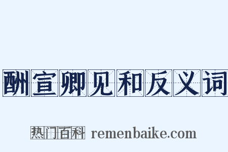 酬宣卿见和反义词是什么意思的图片